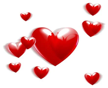 Red hearts Stock Illustration