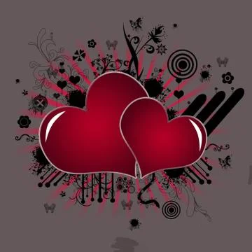 Red hearts Stock Illustration