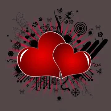Red hearts Stock Illustration