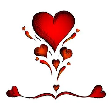Red hearts Illustrazione stock