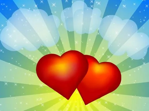 Red hearts Illustrazione stock
