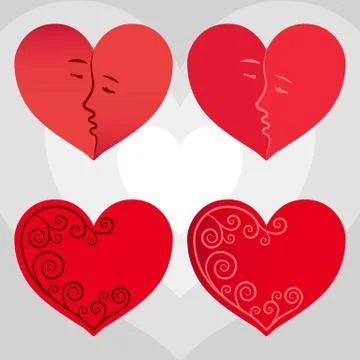 Red hearts. Stock Illustration