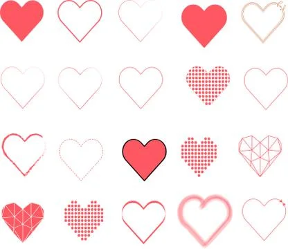 Red hearts Stock Illustration