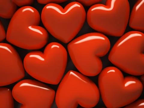 Red hearts isolated on background Stock Illustration