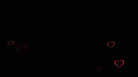 Red hearts isolated on black background move to 4k footage. Heart on green sc Stock Footage 166642934