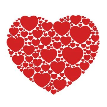 Red hearts isolated Stock Illustration