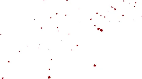 Red hearts isolated on white fly in the wind Stock Footage 229764635