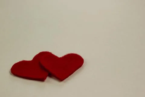 Red hearts on a light background. The concept of Valentine's day Stock Photos