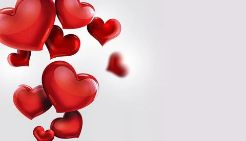 Red hearts on light background Illustrazione stock