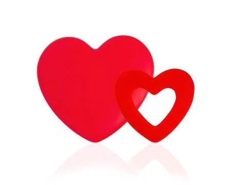 Red hearts on light background Stock Photos