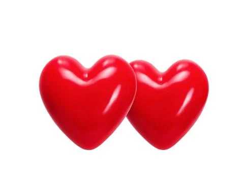 Red hearts on light background Stock Photos