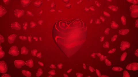 Red hearts loop Stock Footage 33420902