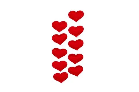 Red hearts mockup isolated on white Stock Photos