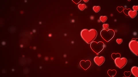 Red Hearts motion on the side for Valentine's day Greeting love video. Stock Footage 170530430