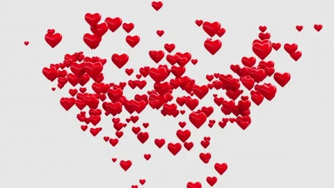 Red Hearts Overlay Video stock 168695414