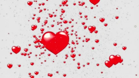 Red Hearts Overlay Stock Footage 300605977