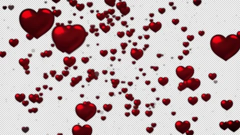 Red Hearts Overlay Stock Footage 326152663