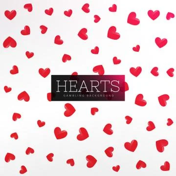Red hearts pattern background Stock Illustration