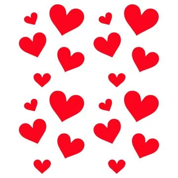 Red Hearts Pattern Collection Stock Illustration