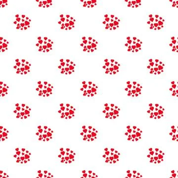 Red hearts pattern creating abstract love background design Stock Illustration