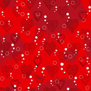 Red hearts pattern Stock Illustration