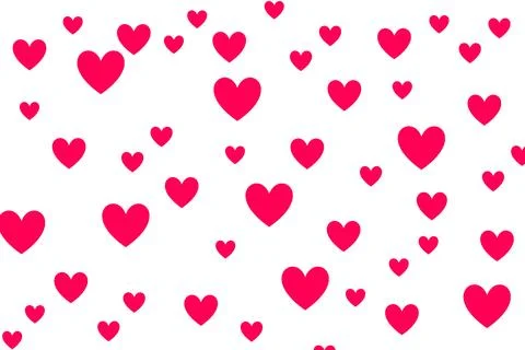 Red Hearts Pattern Valentine Background Stockillustratie