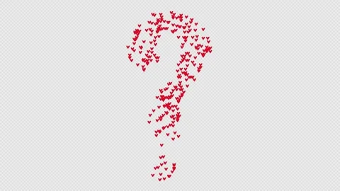 Red Hearts Question Mark Animation with Alpha Channel Video stock 332909697