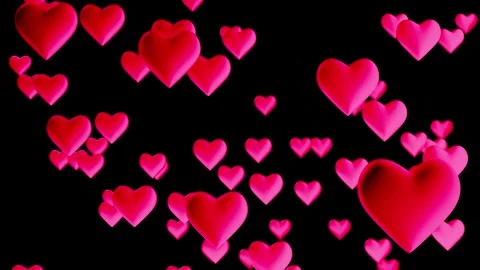 Red Hearts rain - 4K Stock Footage 234331468