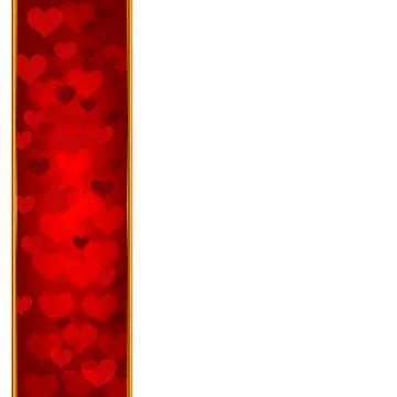 Red hearts on a red line. Ilustração Stock