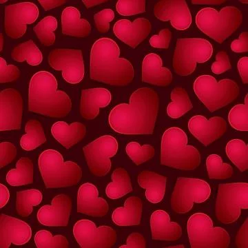 Red Hearts Seamless Background Stock Illustration