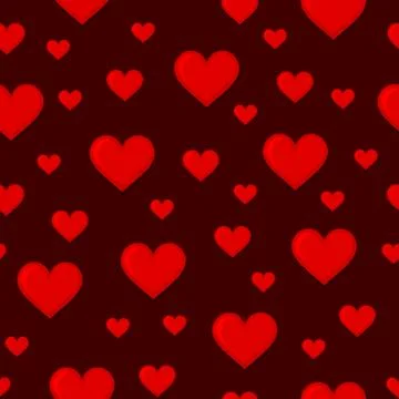 Red Hearts Seamless Background Pattern. Vector 스톡 일러스트