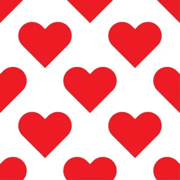 Red hearts seamless background pattern Stock Illustration