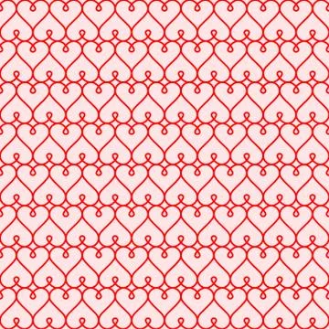 Red hearts seamless background vector background for Valentines day calligraphic Stock Illustration