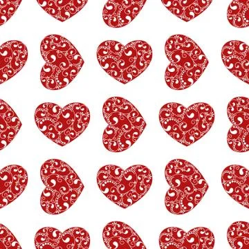 Red hearts seamless Stock Illustration