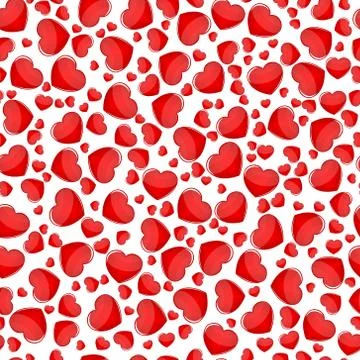 Red hearts seamless pattern background Stock Illustration