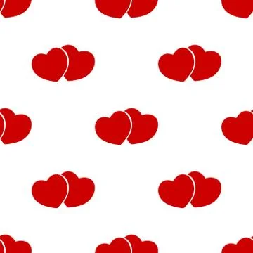 Red hearts seamless pattern Stock Illustration