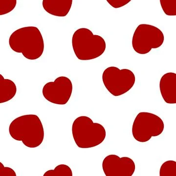 Red hearts - seamless pattern Stock Illustration