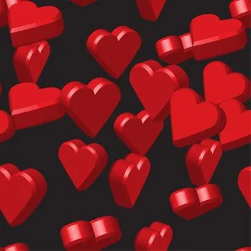 Red Hearts Seamless Pattern Иллюстрация