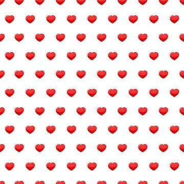 Red hearts seamless pattern Illustrazione stock