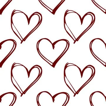 Red hearts - seamless pattern. Stock Illustration