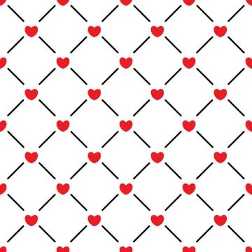 Red hearts seamless pattern Stock Illustration