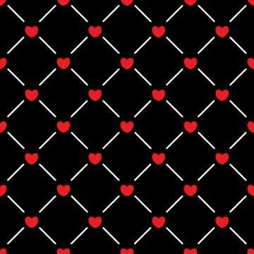 Red hearts seamless pattern Stock Illustration