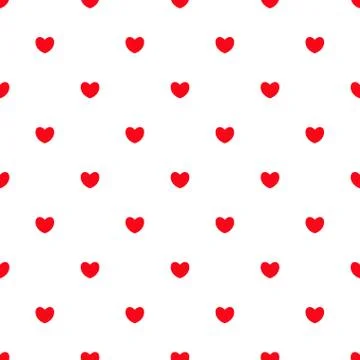 Red hearts seamless pattern Stock Illustration
