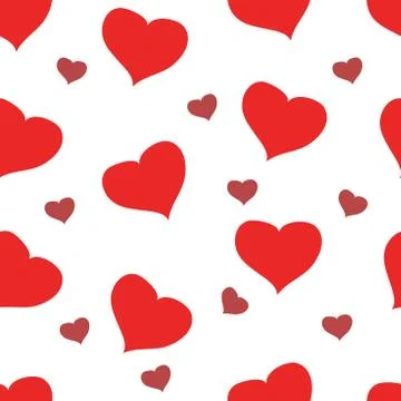 Red hearts seamless pattern Stock Illustration