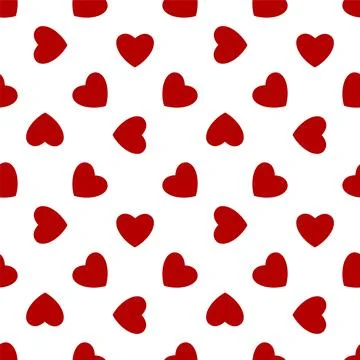 Red hearts - seamless pattern Stock Illustration