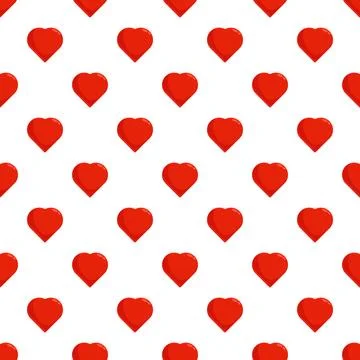 Red hearts seamless pattern for love and romance background Illustrazione stock