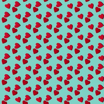 Red hearts seamless pattern. Made in a flat style. Stock Photos