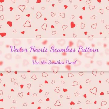 Red hearts seamless pattern valentines texture Stock Illustration