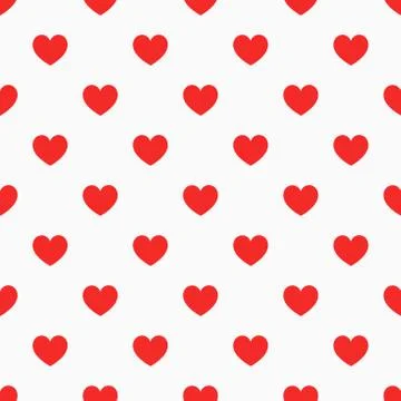 Red hearts seamless pattern. Vector illustration Stock Illustration