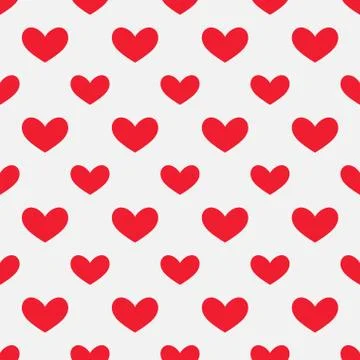 Red hearts seamless pattern. Vector illustration. Stock Illustration